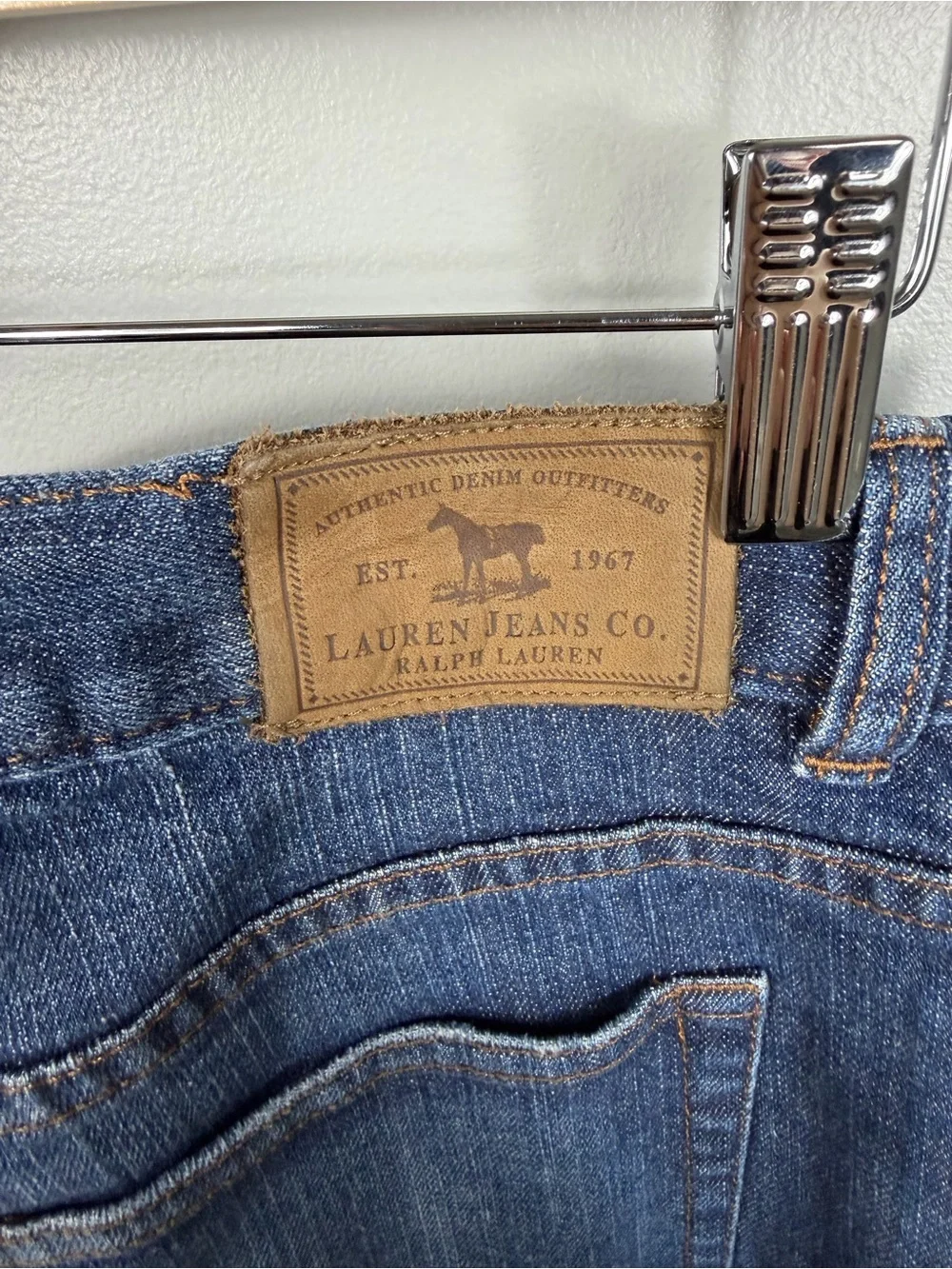 Lauren Ralph Lauren Jeans Womens 12 Dark Wash Studded Side Seam Stretch Straight